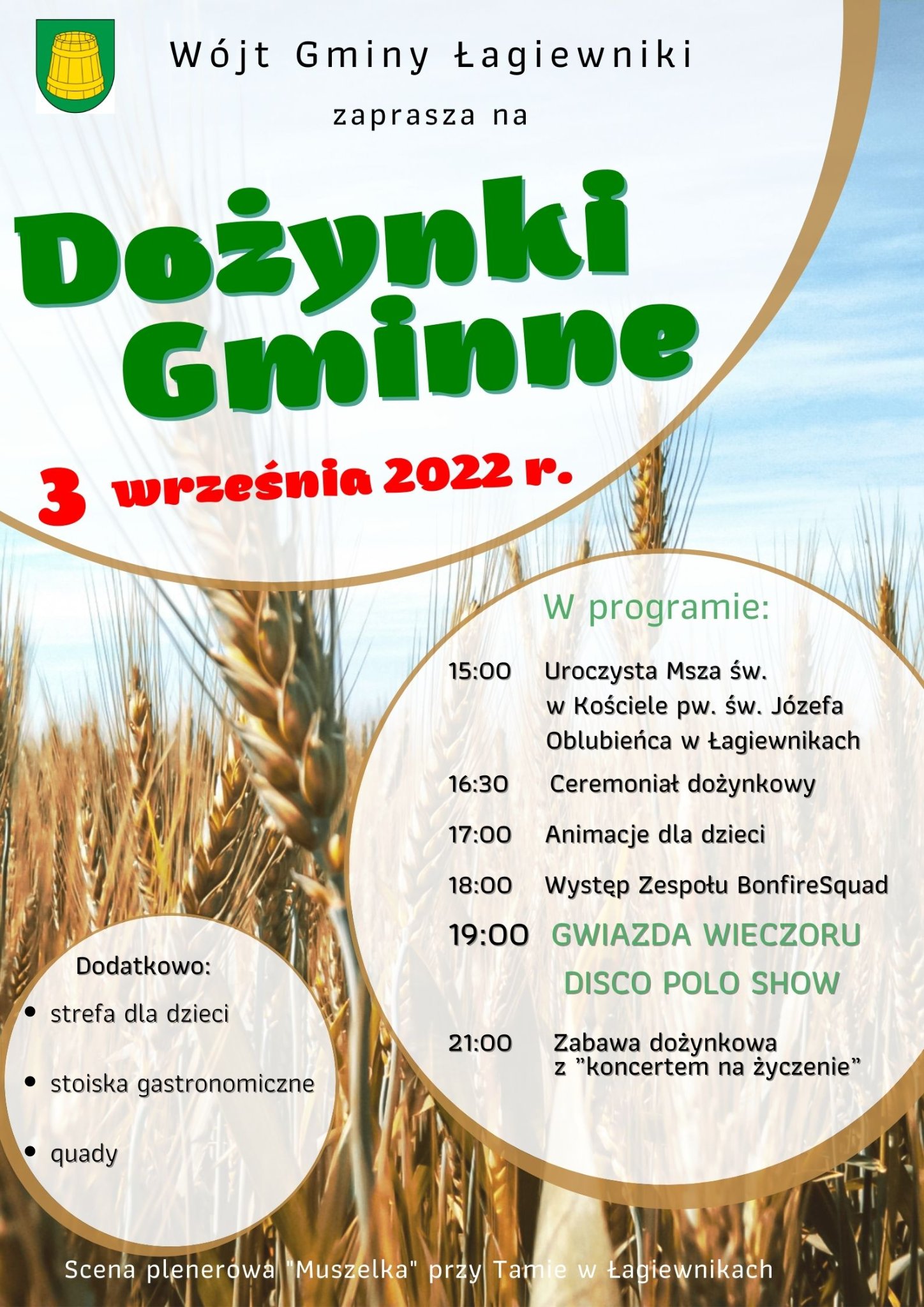 dozynki gminne, w tle kłosy