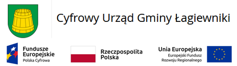 Logo Cyfrowy Urząd Gminy Łagiewniki, fundusze europejskie, Rzeczpospolita Polska, Unia Europejska