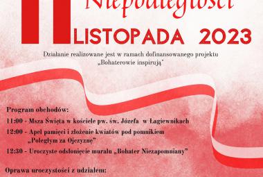 plakat 11 listopada biało czerwony